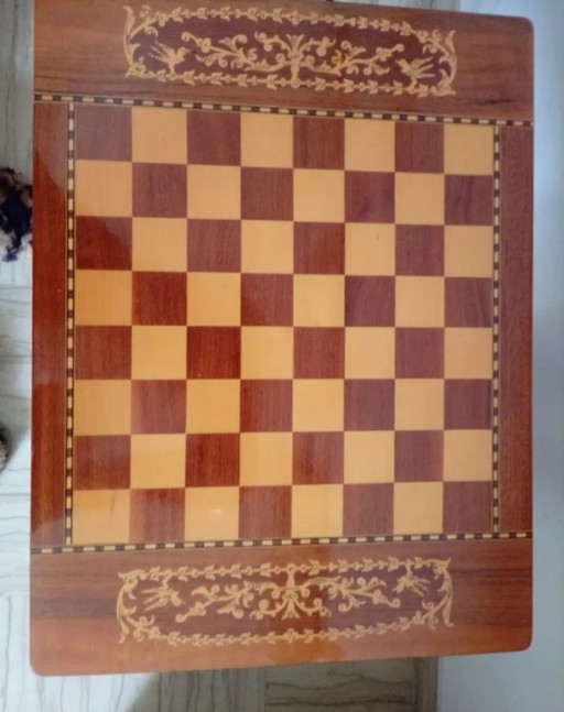 Tavolino Scacchiera Carillon fatto a mano Vintage