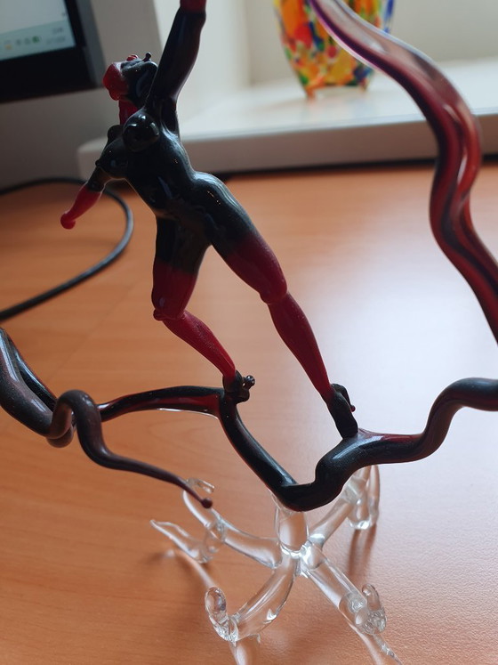 Image 1 of Vintage Italian Murano Style Glass Sculpture - Burlesque / Dancer (Heirloom)