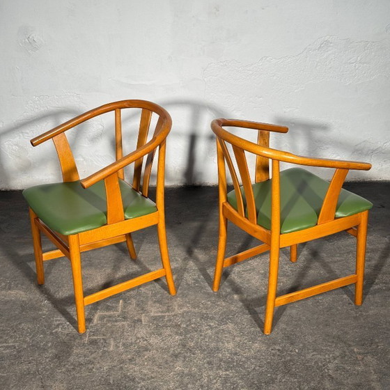 Image 1 of Set of 4 Carl-Ewert Ekström Chairs, Reupholstered in Leather, 1970s