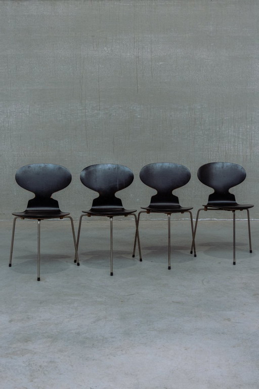 set of 4x first editions Ant chairs Arne Jacobsen for Fritz Hansen