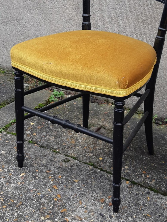 Image 1 of Coppia di sedie Napoleone III in legno annerito