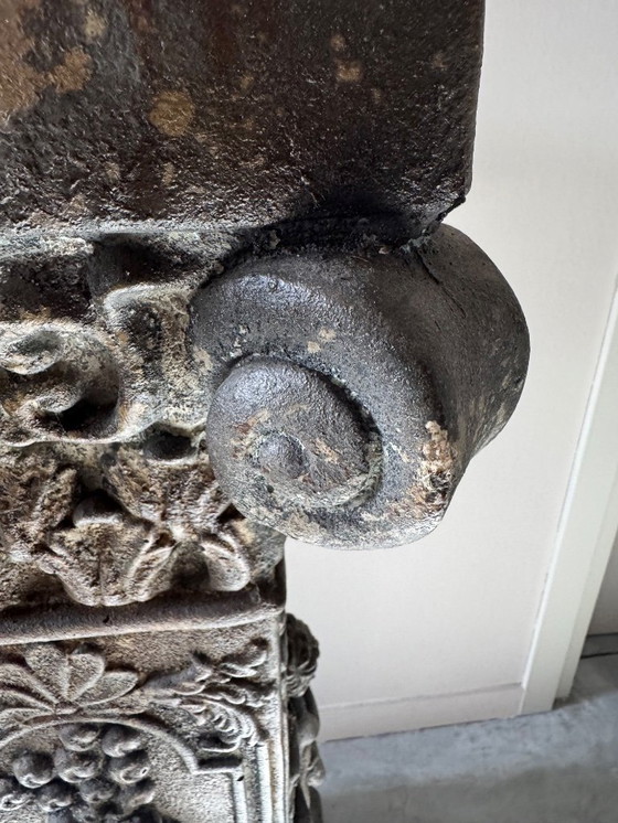 Image 1 of Unique French Pedestal - Column with Stunning Patina and Ornaments