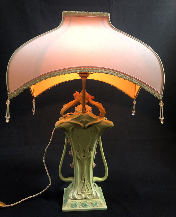 Image 1 of Large Vintage Table Lamp - Siren - Robert Pfeffer - Art Nouveau - 1920