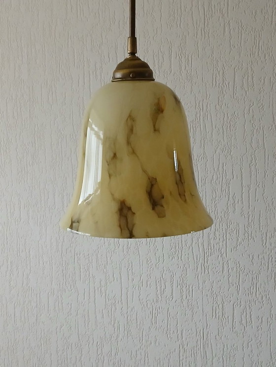 Image 1 of Kelkglas Lampen – Kloklampen – Art Deco - Gemarmerd 