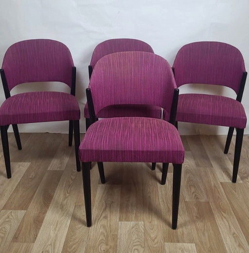 Set von 4 Stühlen Vintage Stoff violett