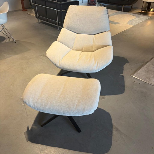 Cor Shrimp Fauteuil pivotant avec pouf