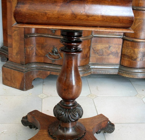 Image 1 of Historische theedoos, antieke Engelse theedoos uit de tijd van George II en Willem IV, 19e-eeuwse kabinetskast