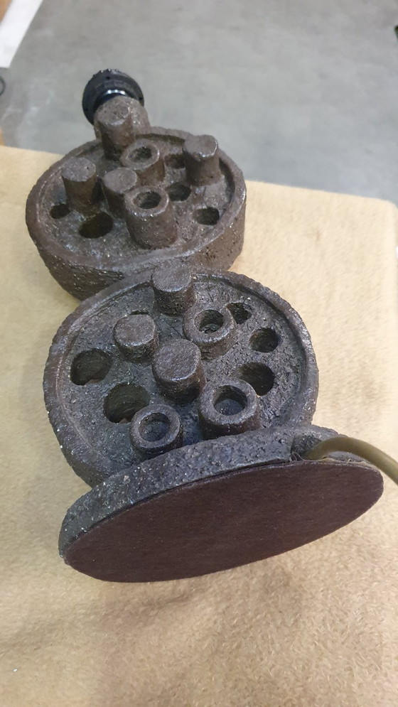 Image 1 of Brutalist vintage sculpturale lamp keramiek 70s