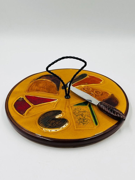 Image 1 of Plateau à Fromages avec couteau Vallauris