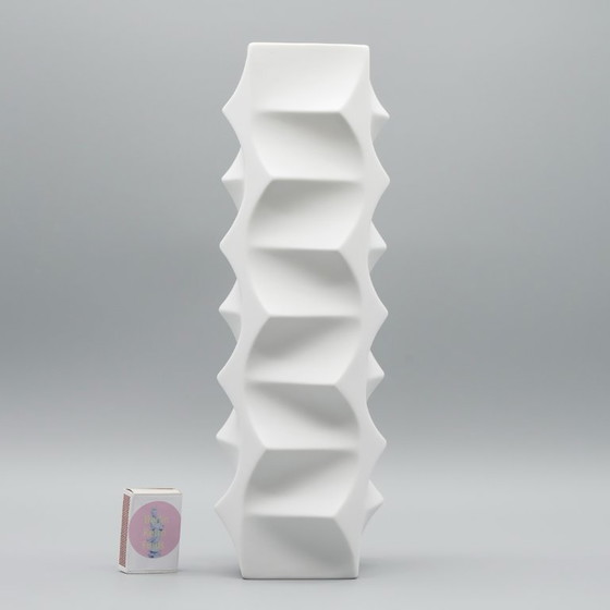 Image 1 of HUTSCHENREUTHER Chic Biskuitporzellan ARCHAIS 4× Vasen-Set Heinrich FUCHS Op Art