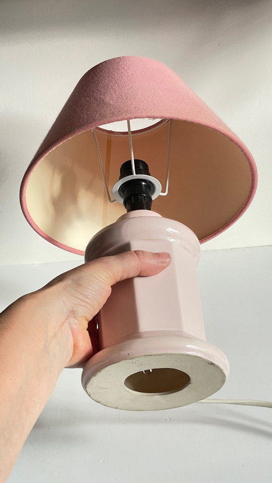 Image 1 of LAMPE Céramique Rose VINTAGE