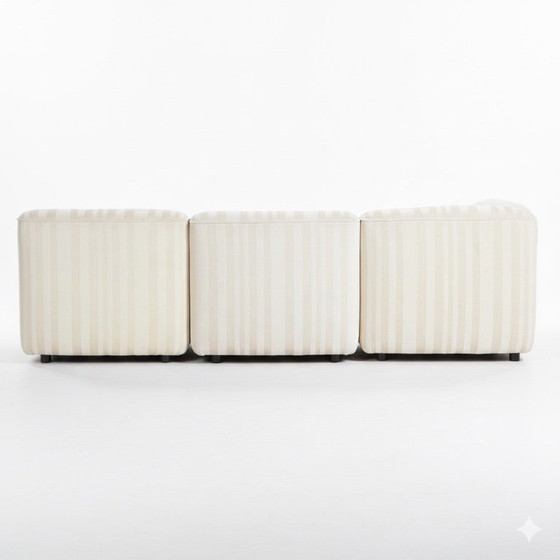 Image 1 of German Modular Sofa Set (10 Pieces) — Wood Frame & Velvety Textile