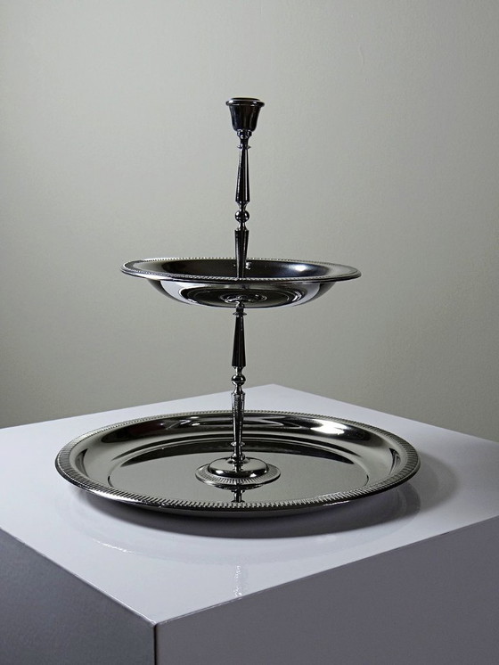 Image 1 of Présentoir serviteur muet Jean Couzon Inox vintage années 60-70.