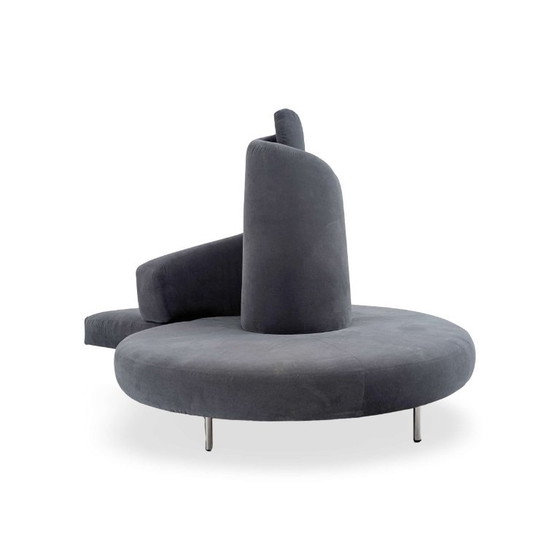 Original Edra Tatlin Designer Sofa grau Cananzi Semprini, 2 Sitzer Sofas, Stoff (Foto 4 von 8)
