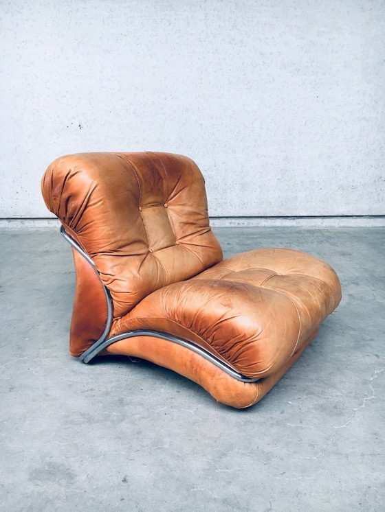 Image 1 of Midcentury Modern Italian Design 'COROLLA' Leather Sectional Sofa by I.P.E. Italy 1970's