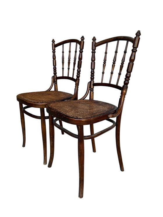 Image 1 of Pair of antique bentwood chairs – Weill & Co (circa 1900)