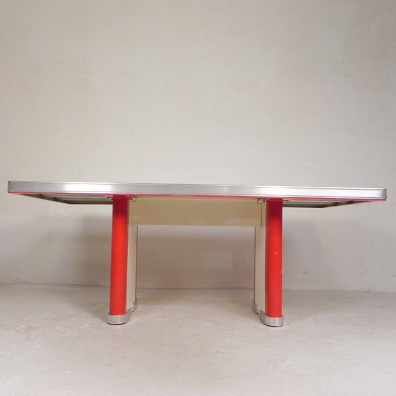 Ahrend Oda dining table, desk, with aluminum edge, 1950s – Plastic, Metal (photo 24 of 29)