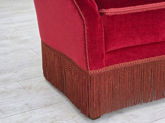 1970er, Dänischer Hochlehner Sessel, Möbelvelours, Eschenholzbeine – Velvet, Wood (photo 14 of 16)