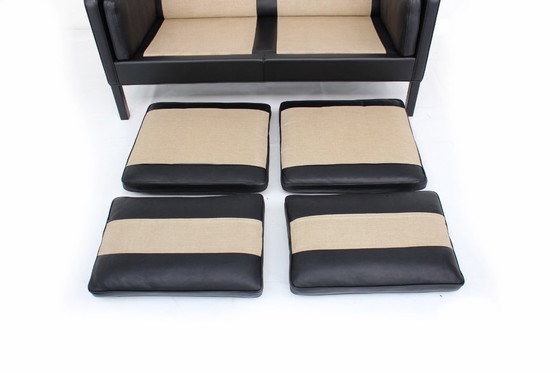 Image 1 of comme neuf ! Original Børge Mogensen for Fredericia Danish Lounge Set, Sofa and 2 Chairs, premium Leather, Oak, RP 31.161 Euro