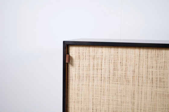 Image 1 of FLORENCE KNOLL SIDEBOARD MODEL 116 WOOD, LEATHER AND RAFFIA 1960