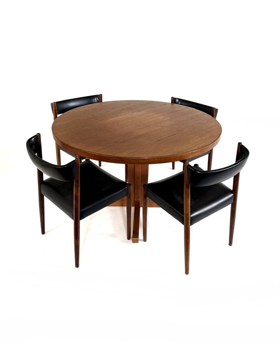 Image 1 of Vintage verlengbare Deense teakhouten eettafel ‘60