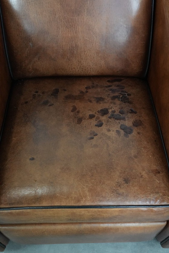 Image 1 of Poltrona reclinabile regolabile in pelle di pecora dal design elegante