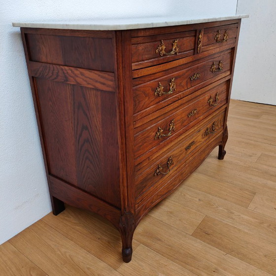 Image 1 of Vintage Antique sideboard, dresser, chest of drawers, bathroom vanity with marble top