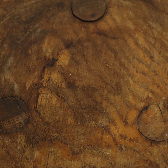 Image 1 of Antieke Eiken Driepoot Kruk Melkkruk