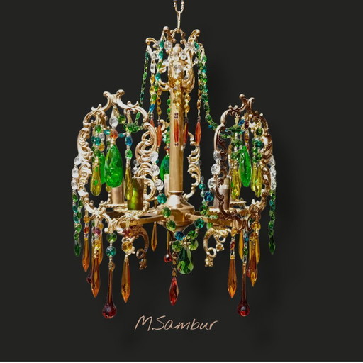 Vintage Italiaanse kroonluchter uit de jaren 60.