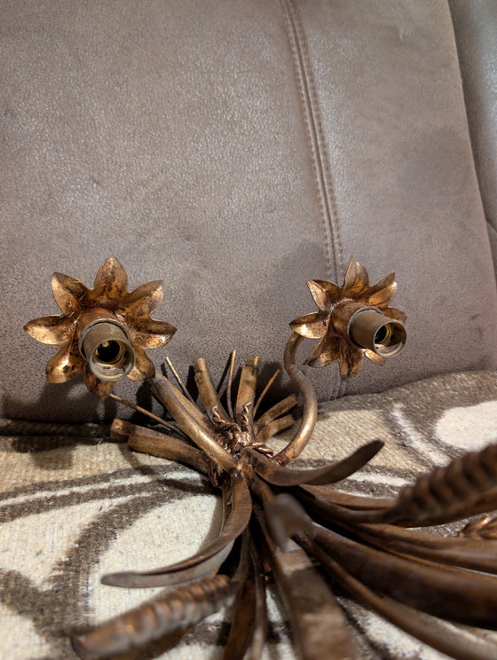 Image 1 of Pair of exclusive Florentine wall lights “Wheat Sheaf” – Mid-Century Design (Attribution: Hans Kögl / Banci Firenze)