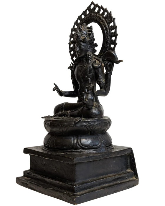 Avalokiteshvara sentado en posición de loto – Bronce tibetano – Esculturas, Bronze (photo 5 of 11)