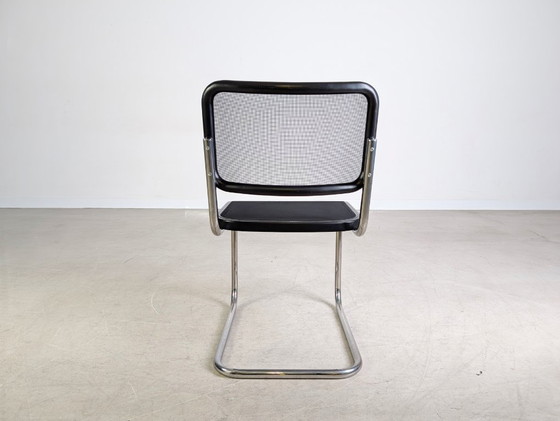Image 1 of Originele set van 4 Thonet stoelen S32N mesh design cantilever