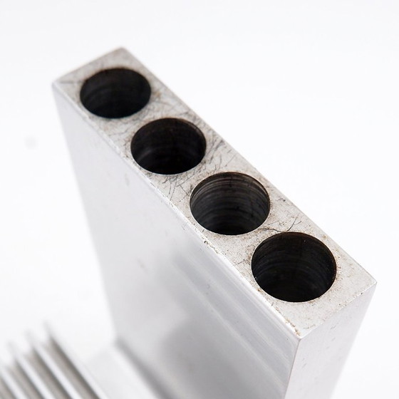 Image 1 of Pot à crayons et à lettres moderniste vintage en aluminium par Pierre Vandel, années 1970