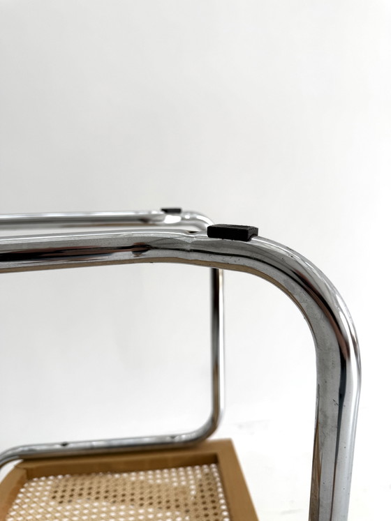 Set van 4 vintage Cesca eetkamerstoelen, Italië ‘80 – Chrome, Wood (photo 10 of 13)