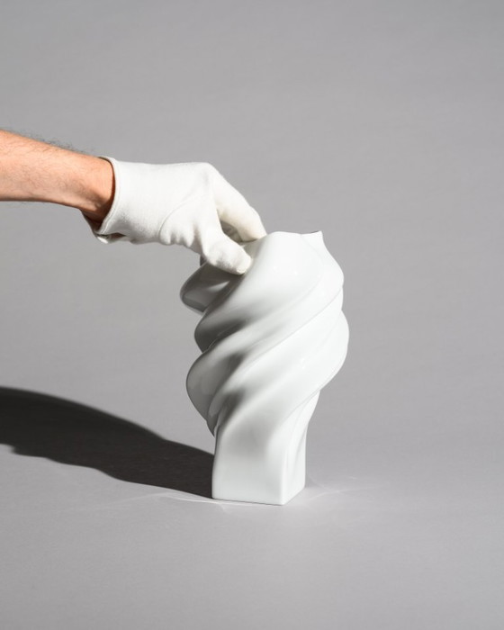 Image 1 of Rosenthal Porcelain Vase Duo “Debut” by Michael Boehm & “Squall” by Cédric Ragot