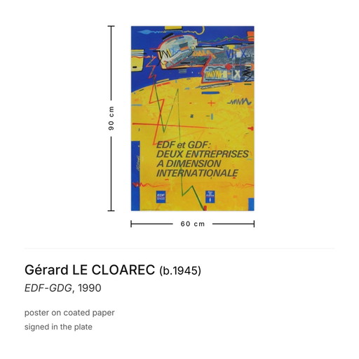 Gérard LE CLOAREC EDF-GDG poster 1990