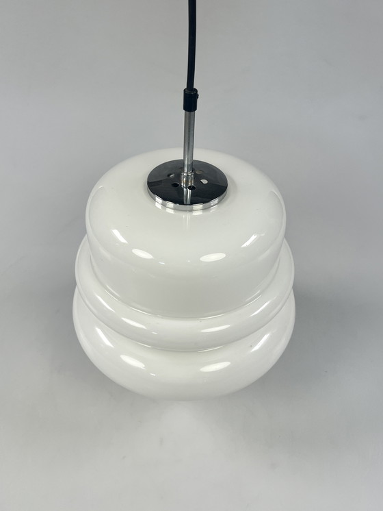 Image 1 of Vintage milk glass pendant lamp, Hustadt Leuchten 1970's