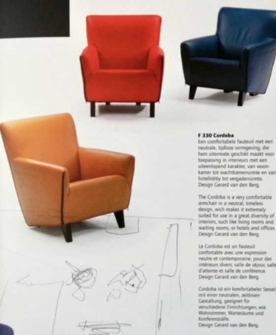 2x Artifort F330 Córdoba Gerard Van Den Bergh – Sillones, Leather, Wood, Modern (photo 14 of 14)
