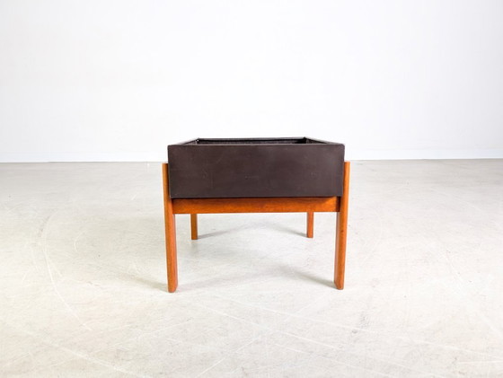 Image 1 of Fioriera di metà secolo, contenitore per piante in teak, vaso per fiori, fioriera