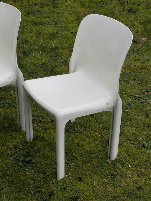 4x originale Selene-Stühle, Artemide, Vico Magistretti