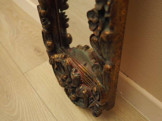 Image 1 of Miroir à cadre en bois, design italien, années 1960, fabrication : Italie