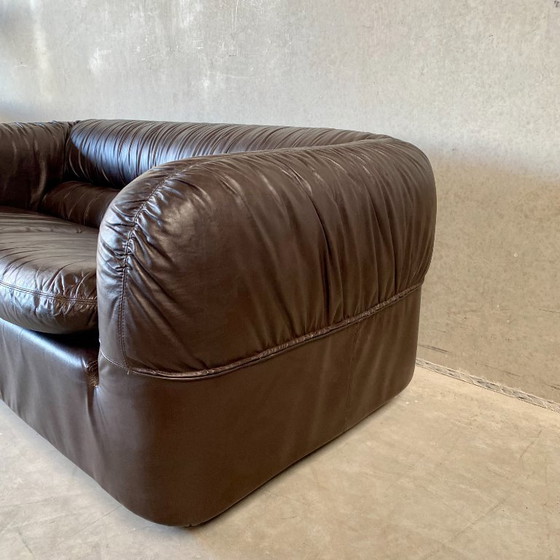 Image 1 of Bruin Leren Italiaans Design 2 Zits Sofa 