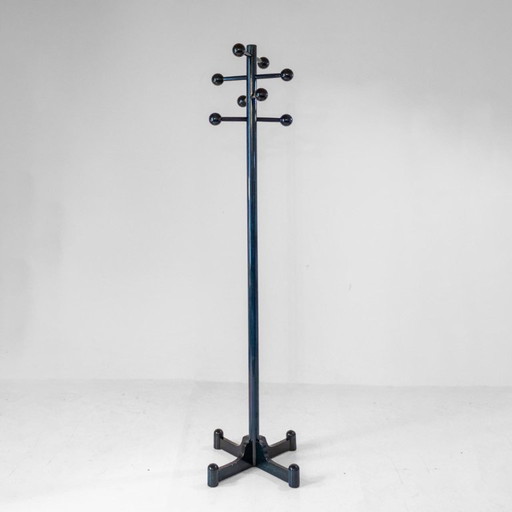 1 perchero italiano moderno de madera esmaltada en verde oscuro de los años 70