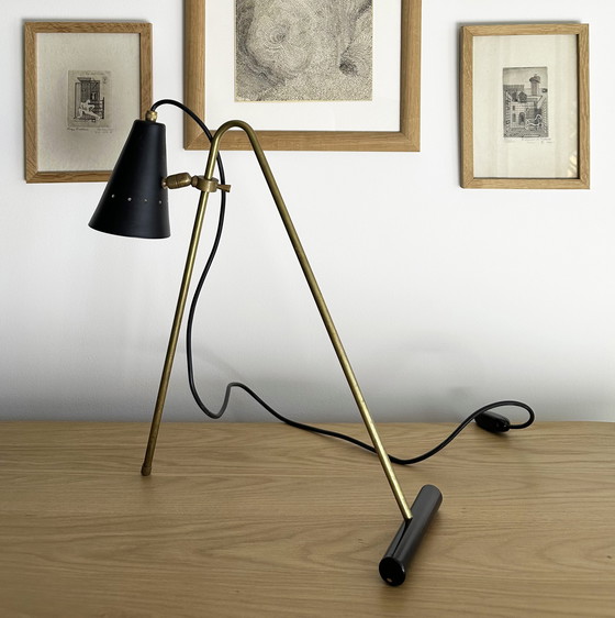 Image 1 of Large Italian Brass Table Lamp 50's Design