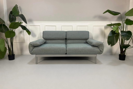 Rolf Benz Plura 380 Sofa Stoff Grau Mint Relaxfunktion