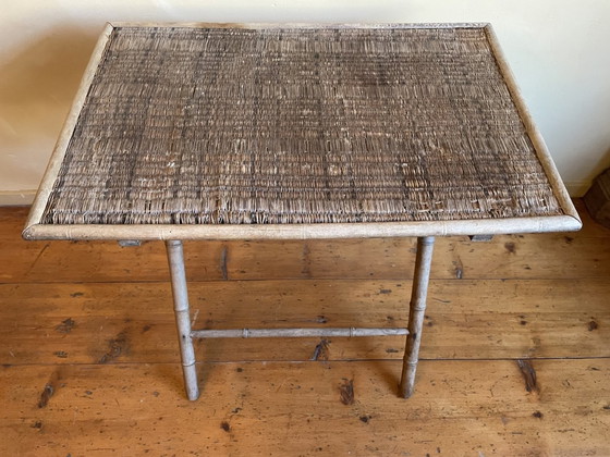Image 1 of Sfeervolle Klaptafel Bijzettafel Faux Bamboe Frans