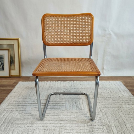 Sedia Cesca B32 timbrata di Marcel Breuer, Italia – eetkamerstoelen, Rattan, Wood