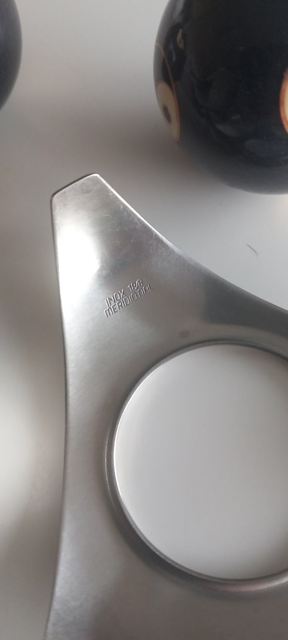 Image 1 of Set di sfere per meditazione di design – Yin Yang – Supporti in acciaio inossidabile – sfere sonore