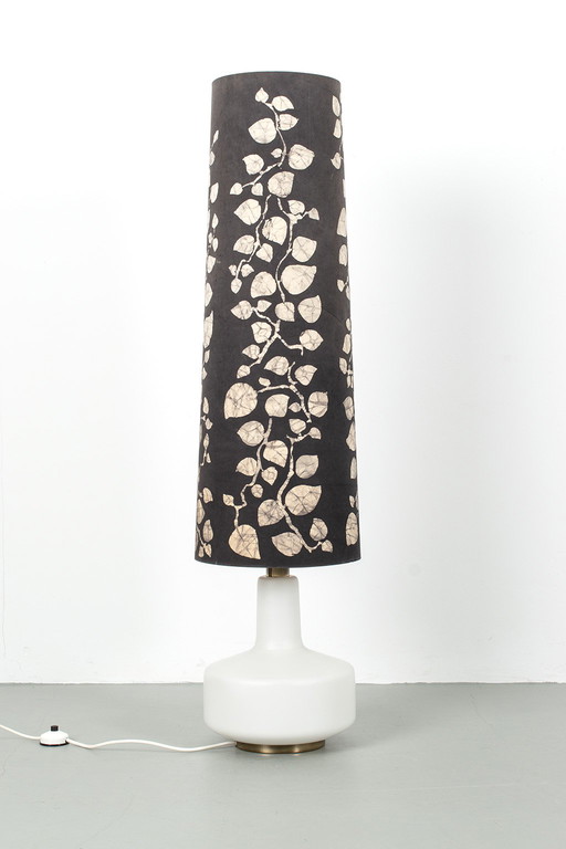 White glass floor lamp