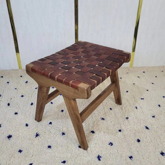 Tabouret marocain en bois fait main, – Bancs (photo 2 of 6)